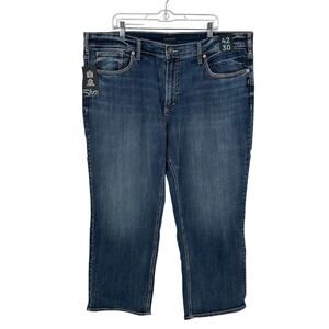 Silver Jeans Co Gordie Relaxed Fit Straight Jeans in Indigo Size 42x30